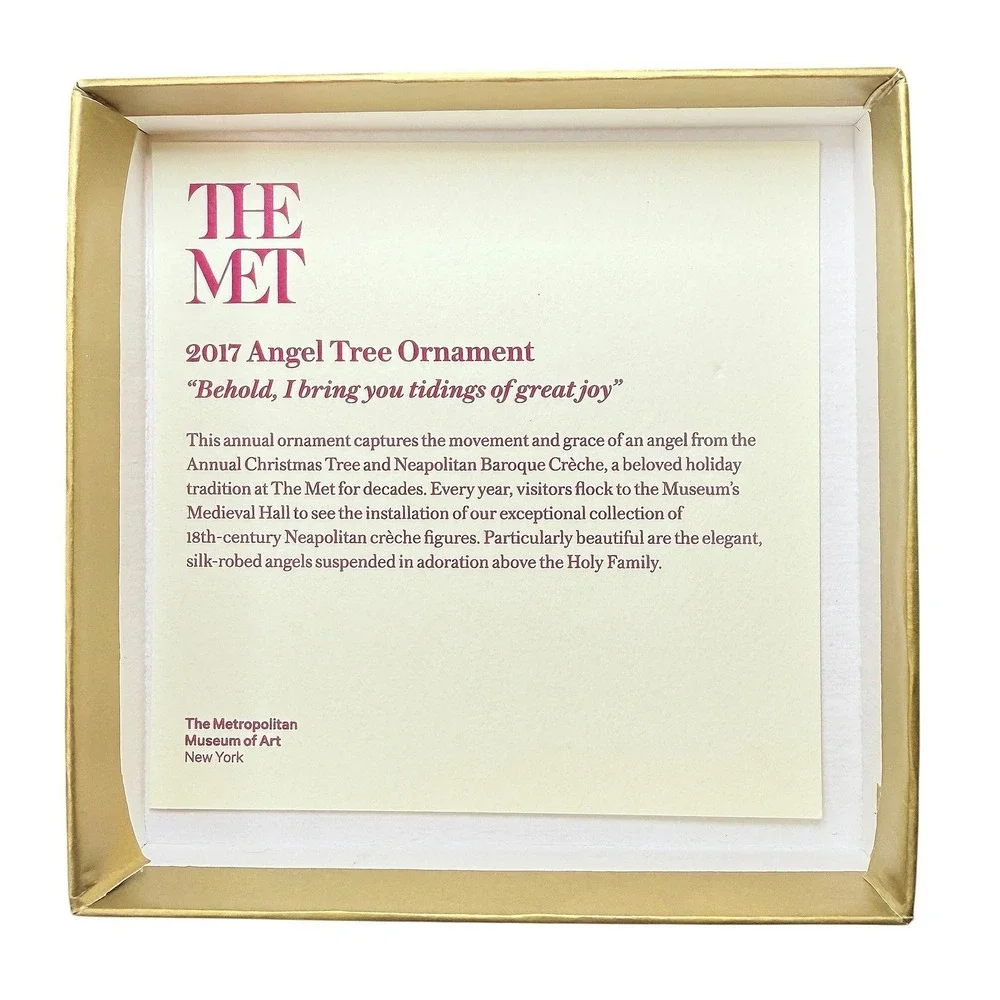 The Metropolitan Museum of Art THE MET‎ 2017 Angel Tree Handmade Ornament Boxed